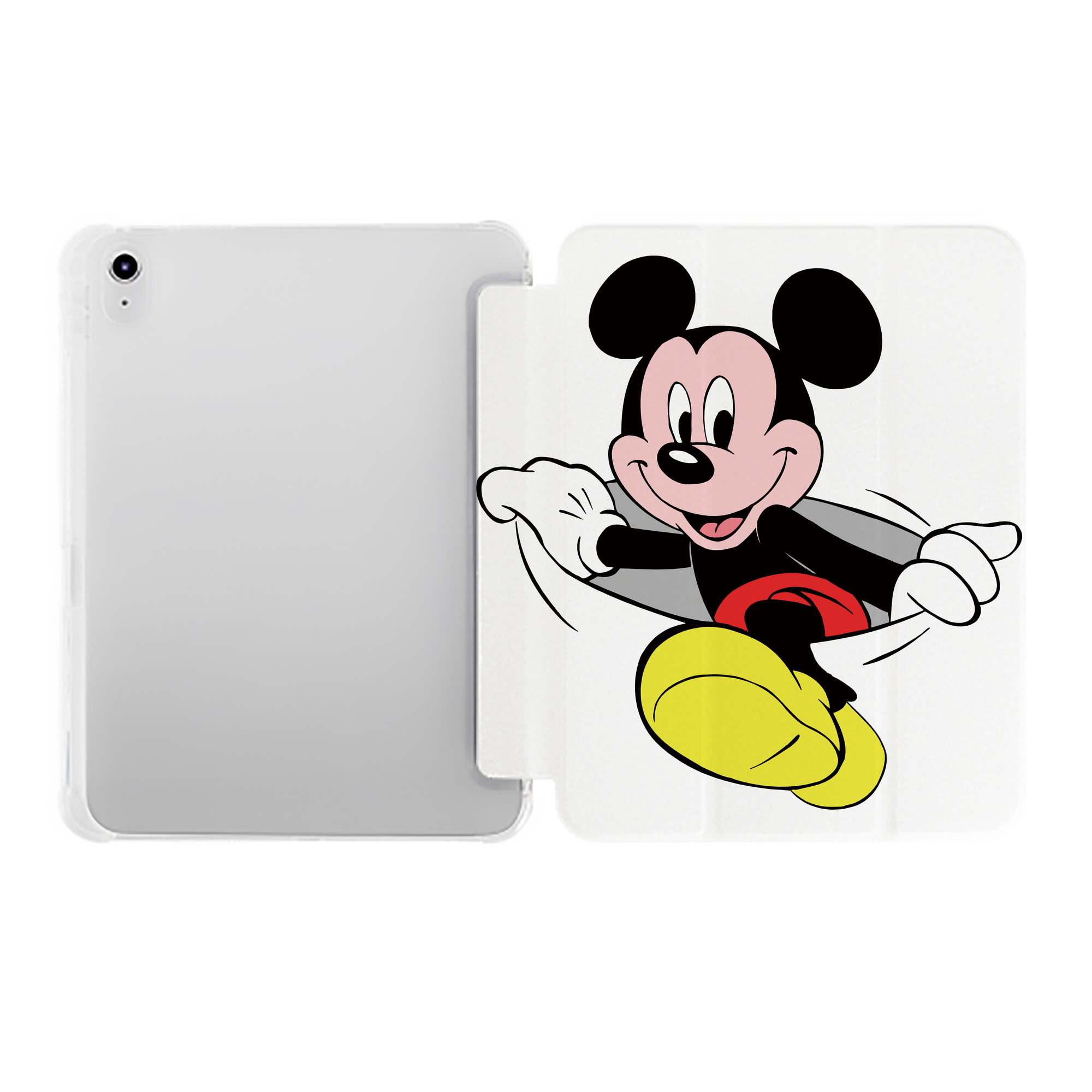 （画像用） ミッキーマウス Mickey Mouse IPad ケース ペン収納付き 三つ折りスタンド PUレザー×シリコン 対応機種9.5/10.5/10.9インチ